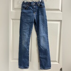 Old Navy Boys Dark Wash Comfort Stretch Jeans w/ Adjustable Waist - Size 14 VGUC
